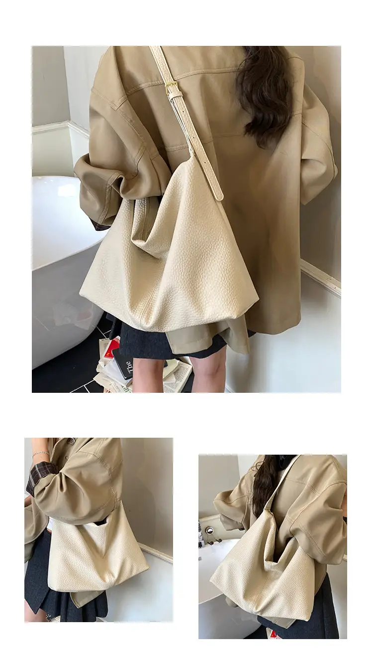Women's Cream Leather Shoulder Crossbody Bag 2025 — feature 11