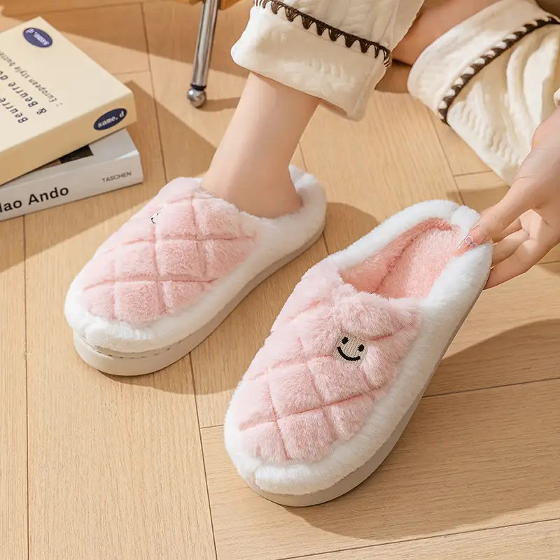 Women Quilted Plush Slippers Winter Warm Indoor - Image 8