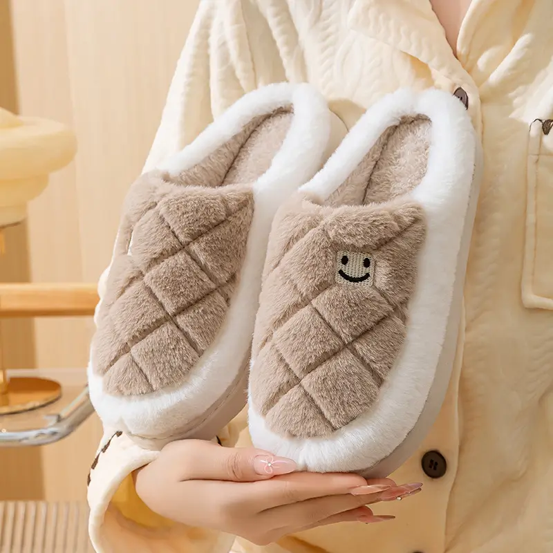 Women Quilted Plush Slippers Winter Warm Indoor - Image 9