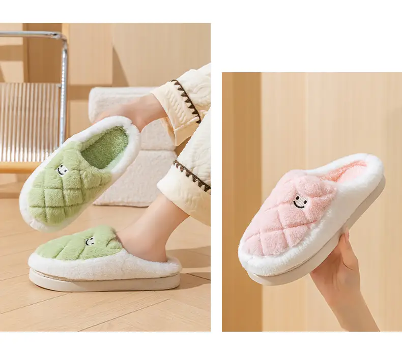 Women Quilted Plush Slippers Winter Warm Indoor — feature 14