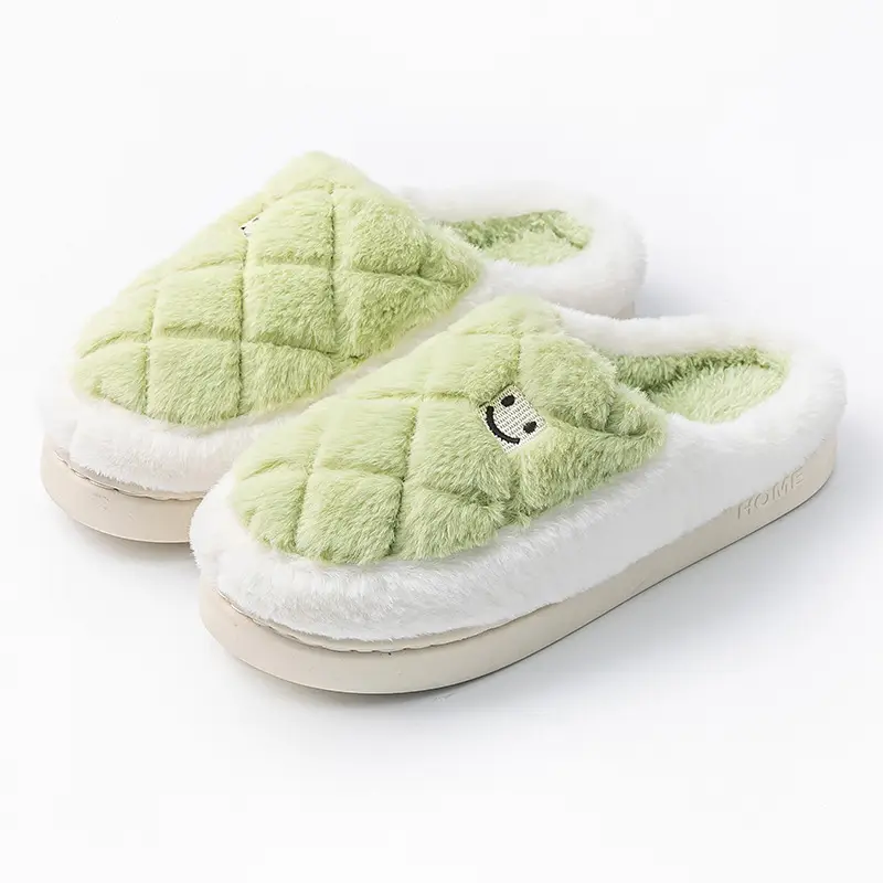 Women Quilted Plush Slippers Winter Warm Indoor - Image 2