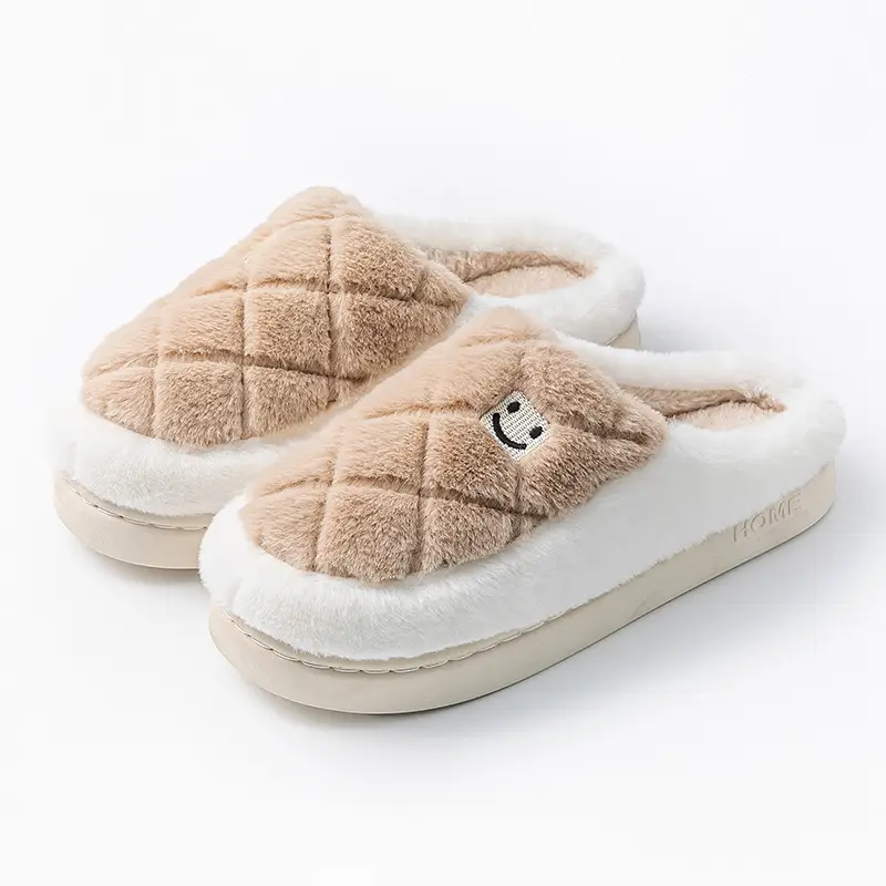 Women Quilted Plush Slippers Winter Warm Indoor - Image 4