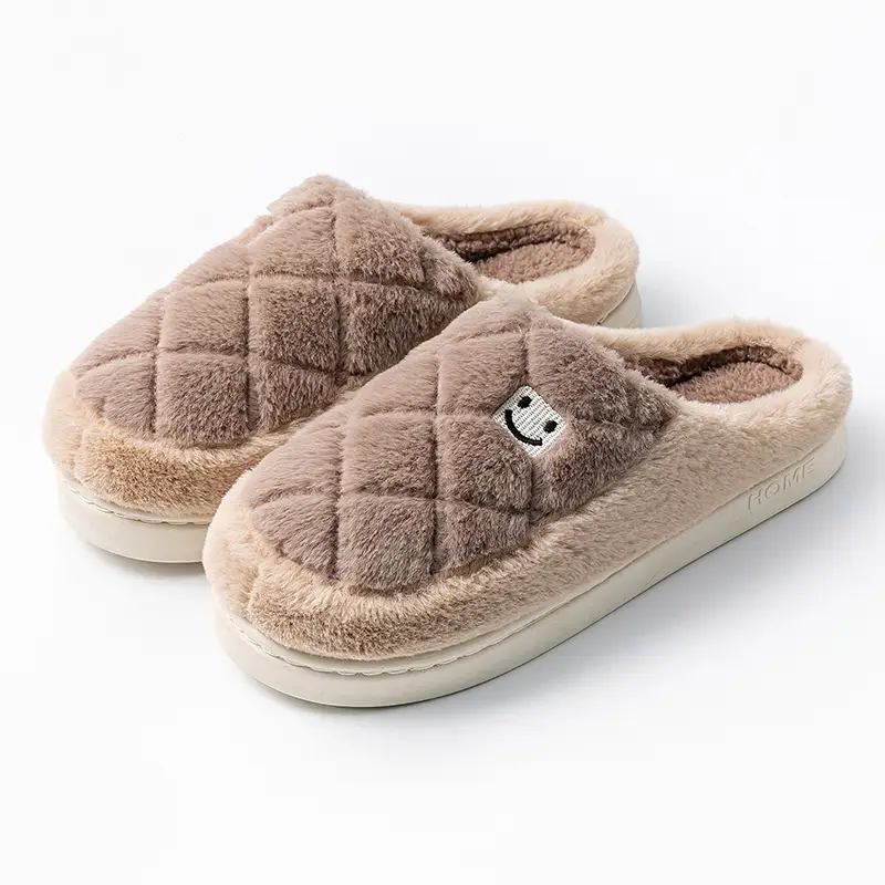 Women Quilted Plush Slippers Winter Warm Indoor - Image 5