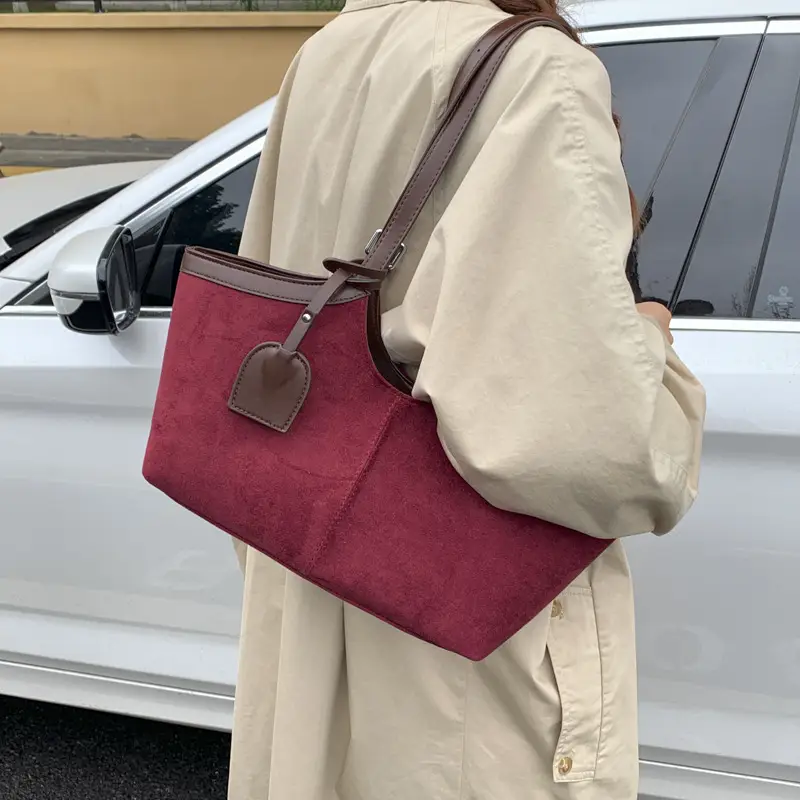 Korean Cross-Border Spliced Large Cap Bag for Women - Image 7