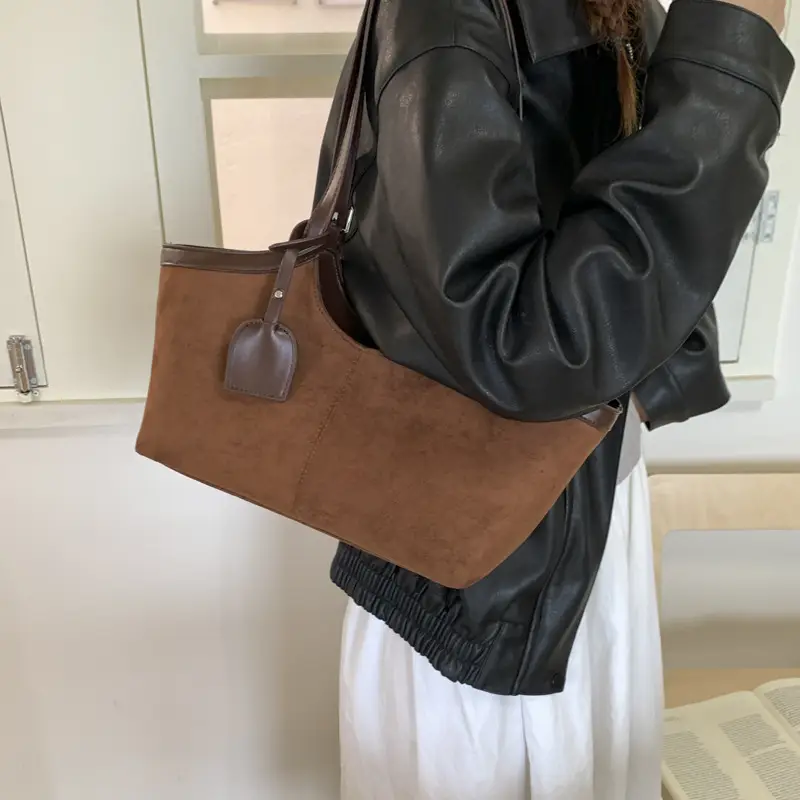 Korean Cross-Border Spliced Large Cap Bag for Women - Image 8