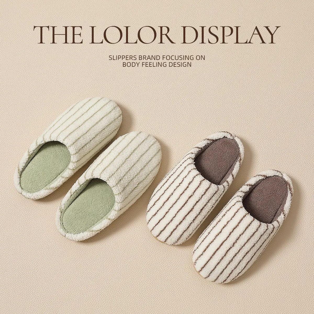 Women Pink Cotton Slippers Warm Autumn Winter - Image 6