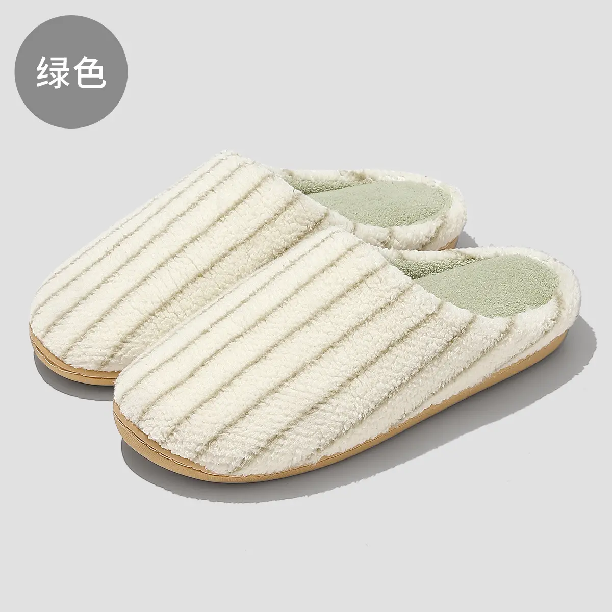 Women Pink Cotton Slippers Warm Autumn Winter - Image 3