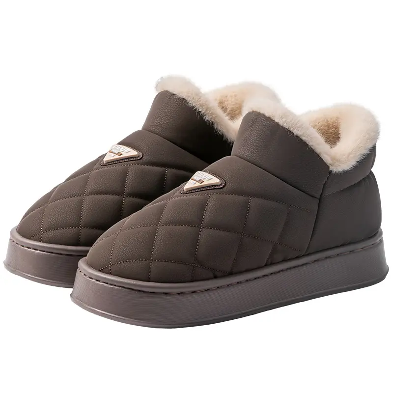 Men's Cotton Slippers Winter Bag Heel Waterproof Outer Wear 2025 New Home Thick-Soled Warm Fleece-Lined Cotton Shoes for Men - Image 10