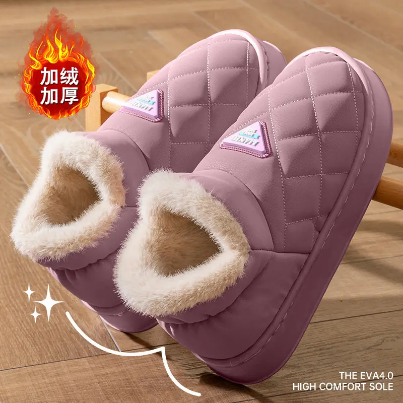 Men's Cotton Slippers Winter Bag Heel Waterproof Outer Wear 2025 New Home Thick-Soled Warm Fleece-Lined Cotton Shoes for Men - Image 4