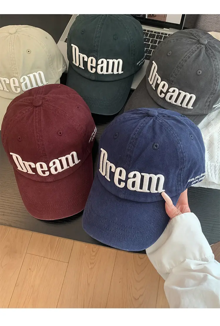 Women American Street Style Letter Embroidered Baseball Cap with Wide Brim — feature 11