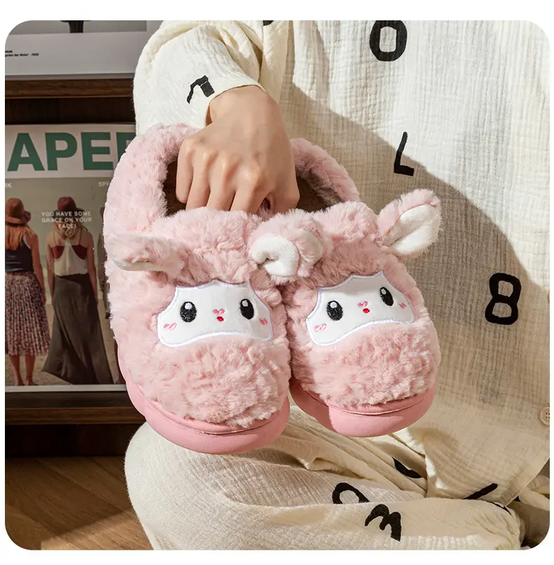 2025 Rabbit Plush Slippers for Couples Autumn Winter — feature 14
