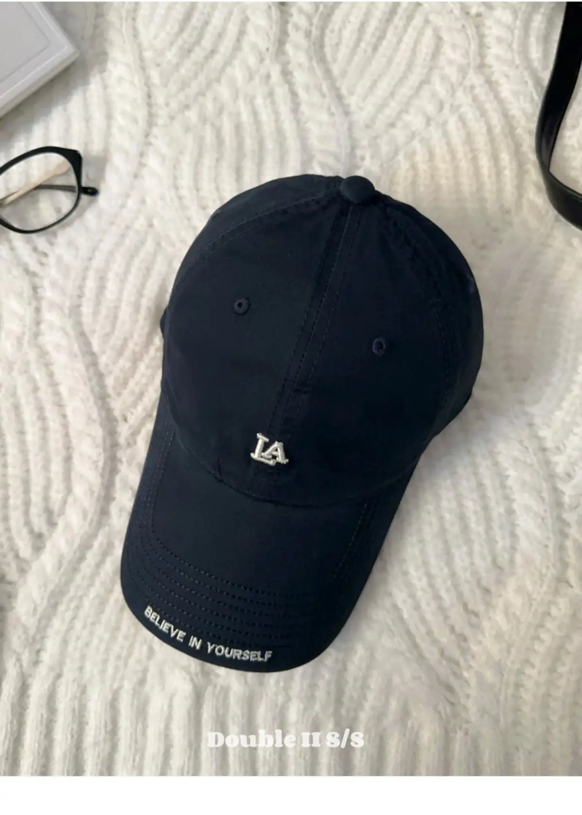 Women Baseball Cap with Letter Embroidery Beige — feature 22