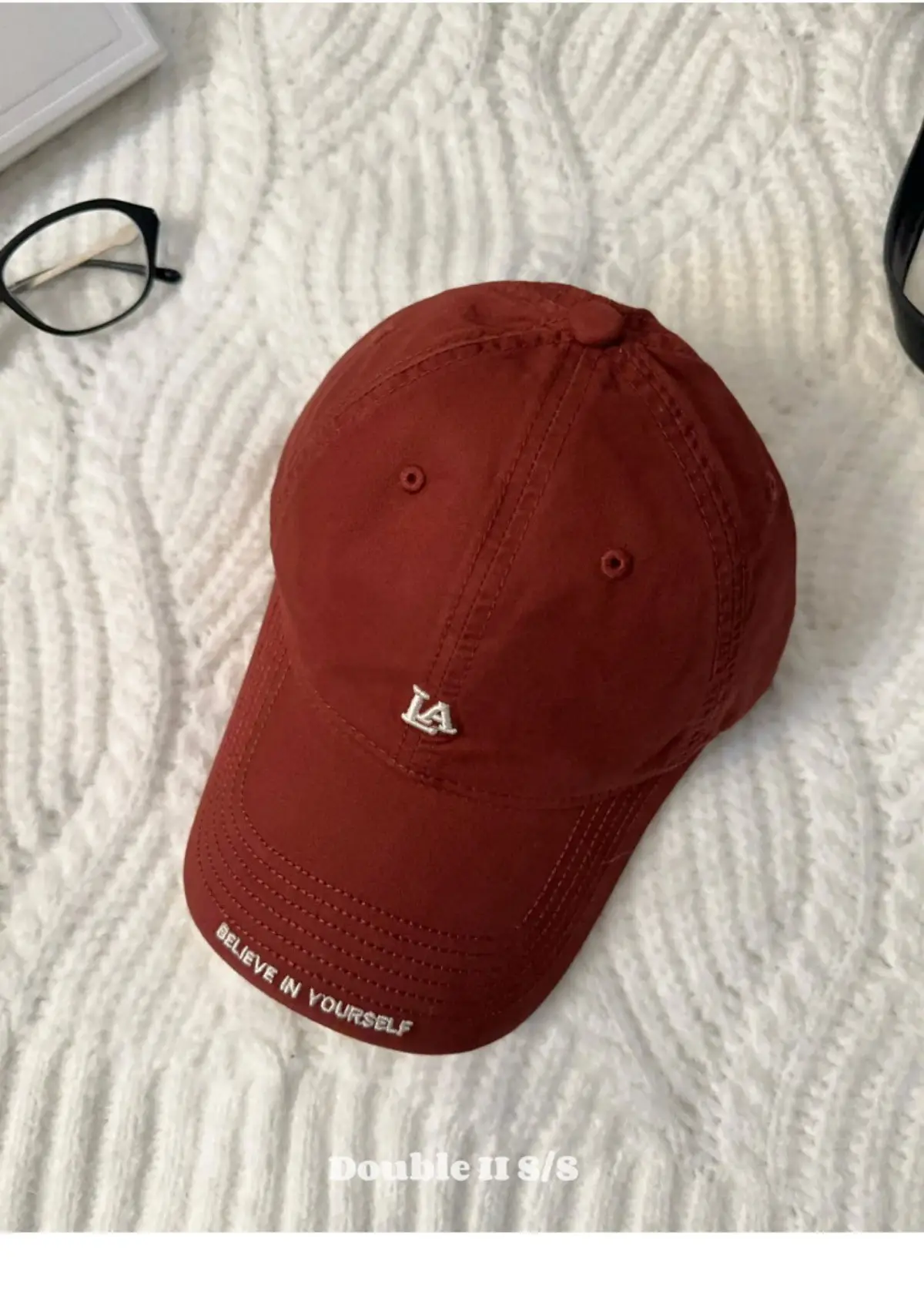 Women Baseball Cap with Letter Embroidery Beige — feature 23