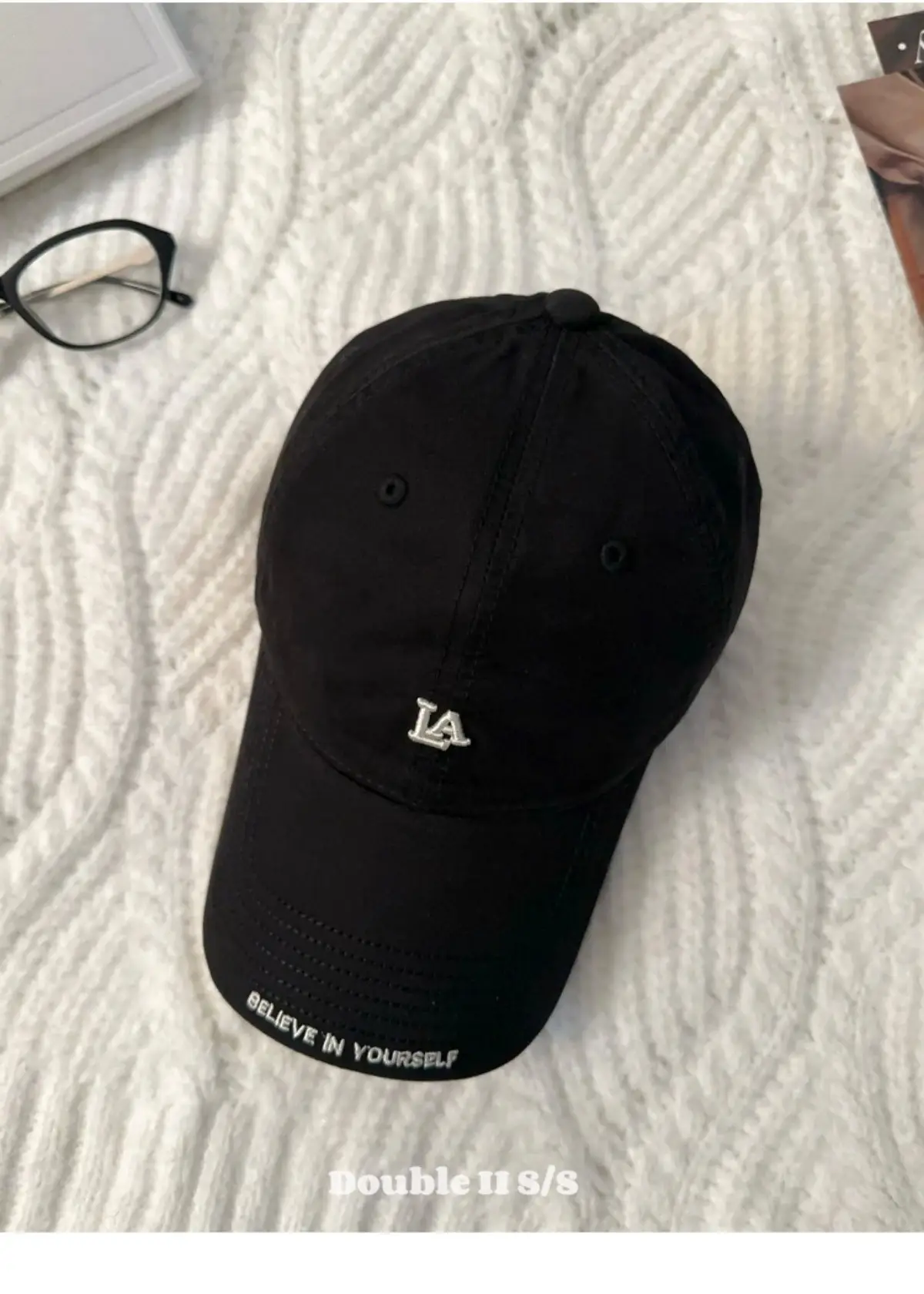 Women Baseball Cap with Letter Embroidery Beige — feature 24