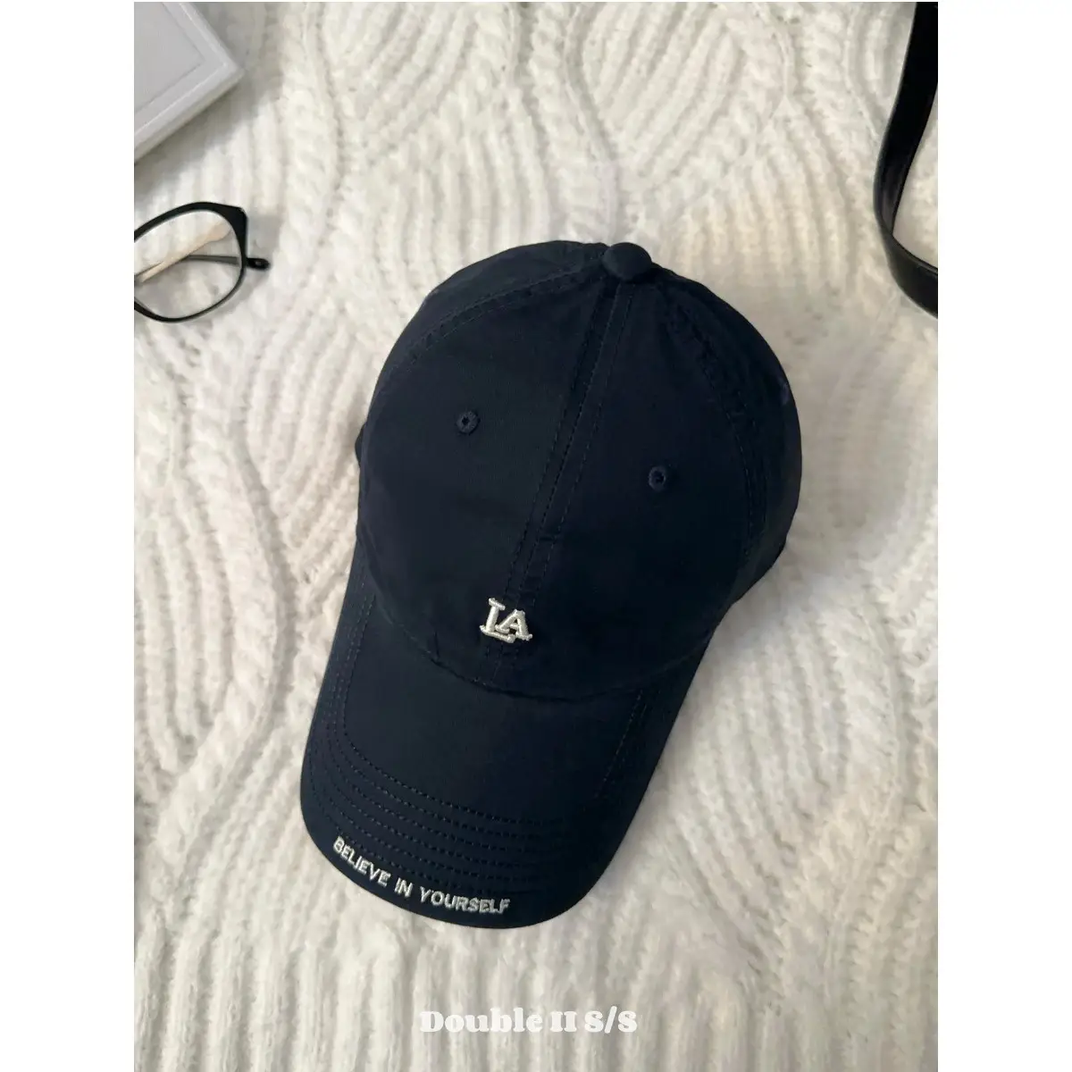 Women Baseball Cap with Letter Embroidery Beige - Image 3