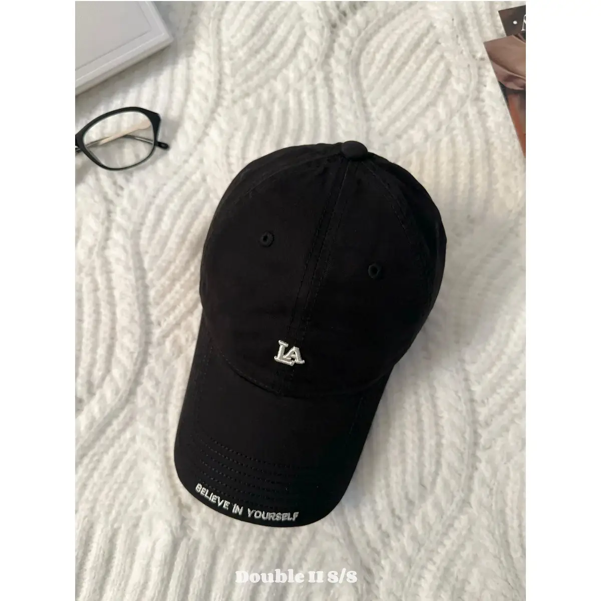 Women Baseball Cap with Letter Embroidery Beige - Image 4
