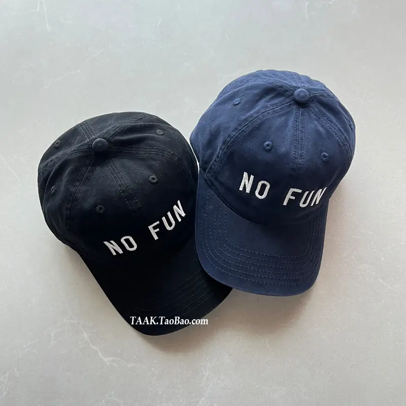 Women No Fun Baseball Caps Black Blue Taak Studio — feature 3