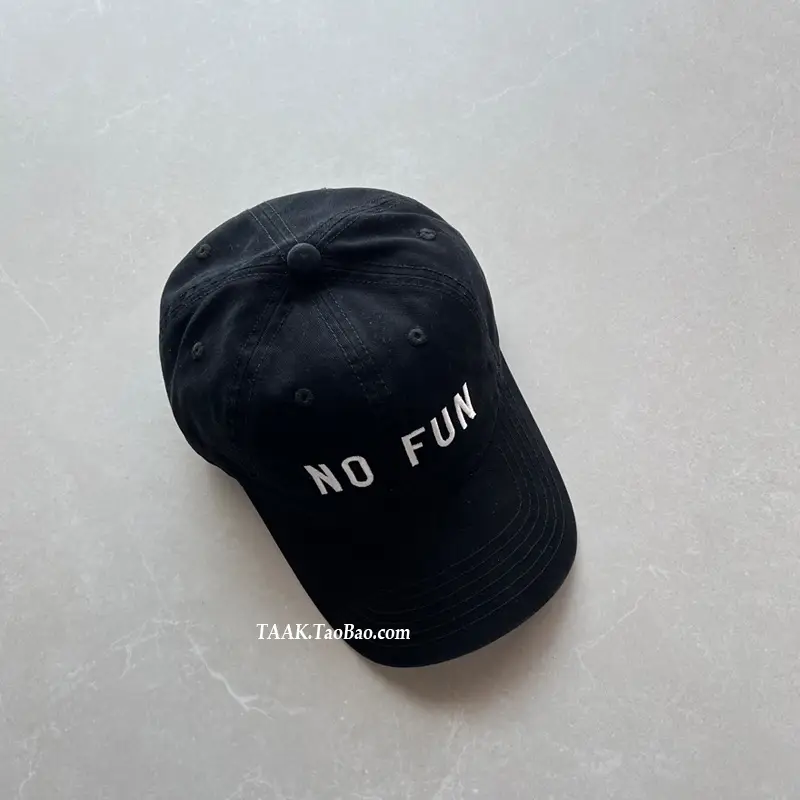 Women No Fun Baseball Caps Black Blue Taak Studio