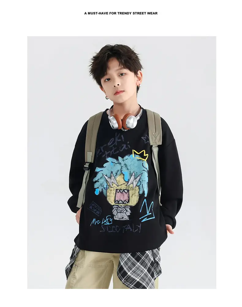 Boys Korean Cartoon Long Sleeve T-Shirt 2025 — feature 2
