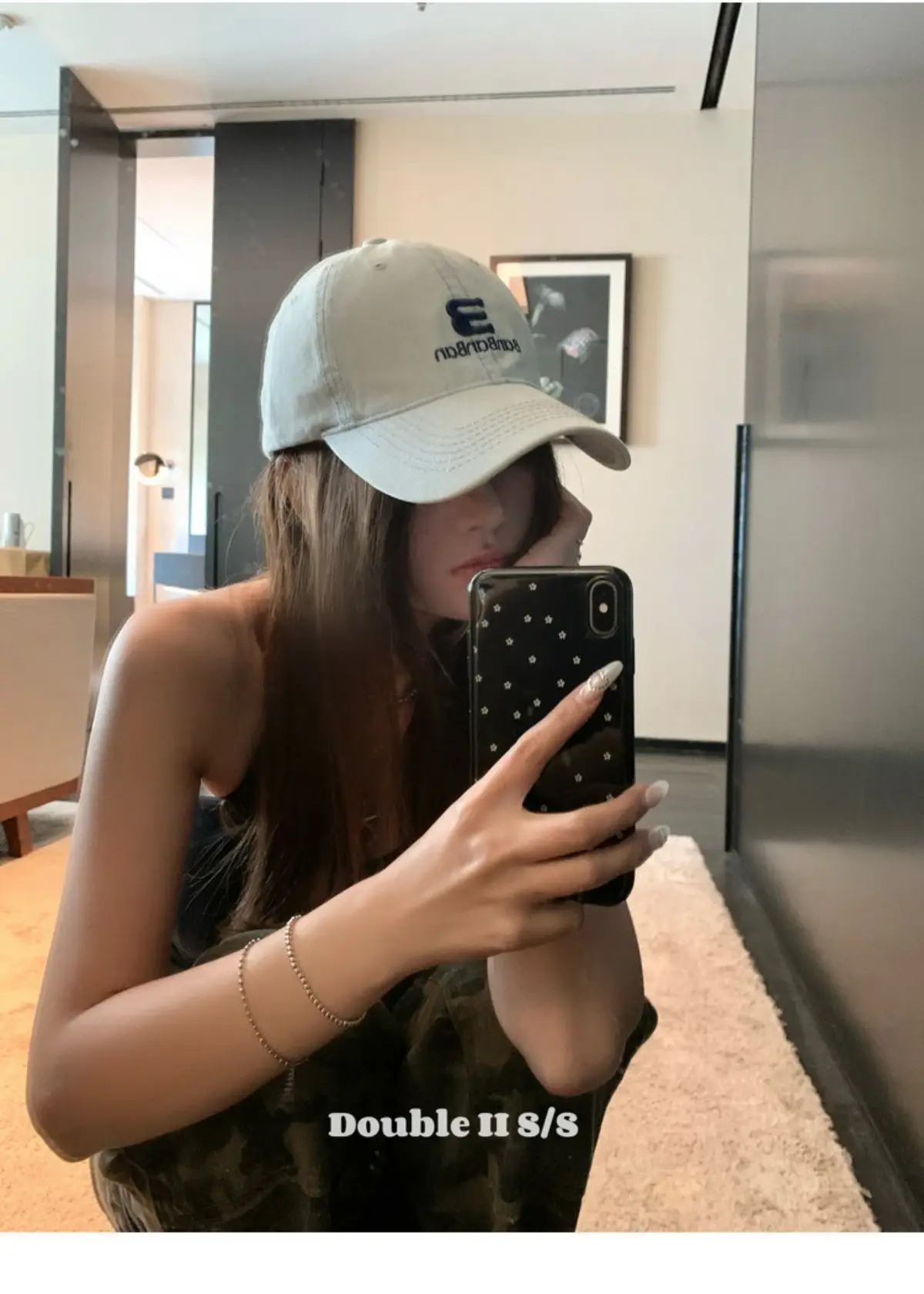 Double I I Women Baseball Cap with Embroidered Letter — feature 11