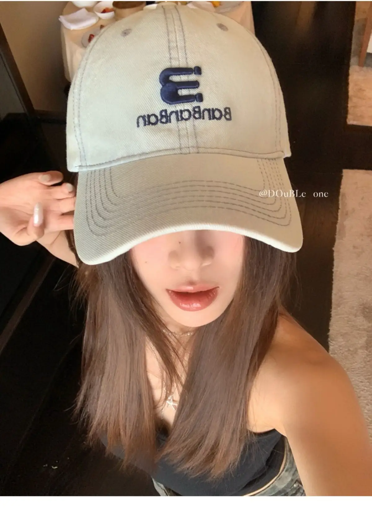 Double I I Women Baseball Cap with Embroidered Letter — feature 9