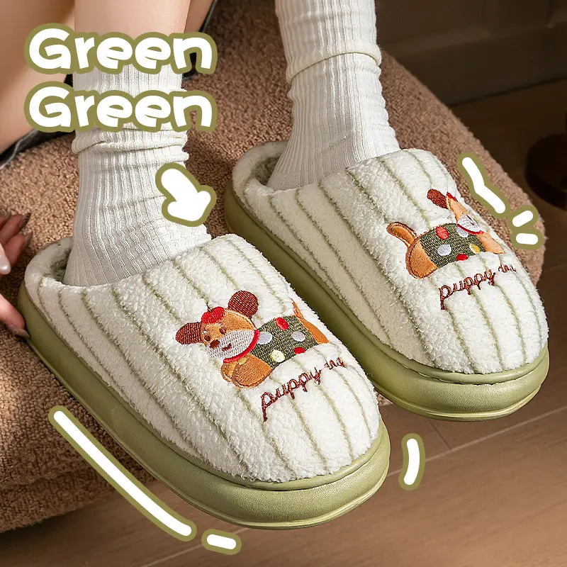 New Cotton Slippers for Women, Warm Autumn and Winter Indoor Home Couple Thick-Soled Lightweight Furry Slippers for Men, Winter Wholesale - Image 14