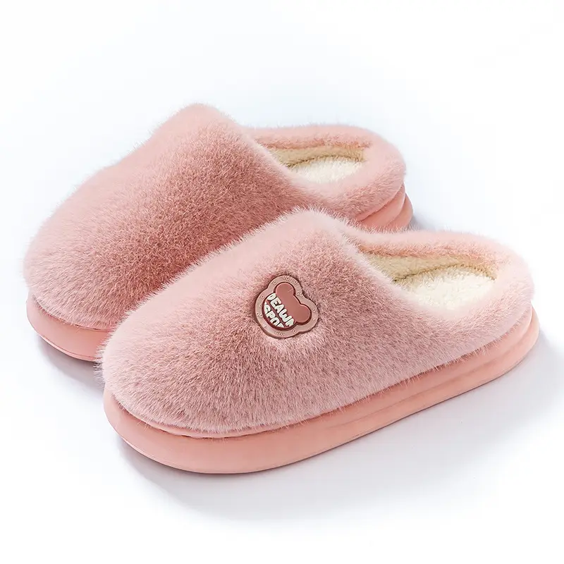 Cotton Slippers with a Thick Sole That Feels Like Stepping on Poop, Trendy Winter Non-Slip Indoor Home Couple Comfortable Plush Warm Maternity Shoes for Women - Image 10
