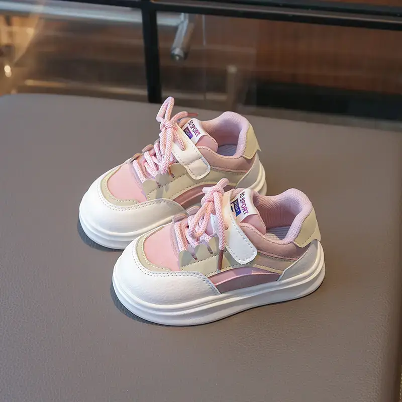Spring Toddler Shoes White Pink Strap