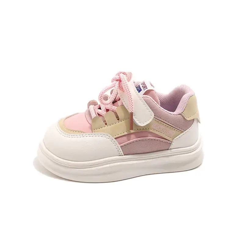 Spring Toddler Shoes White Pink Strap