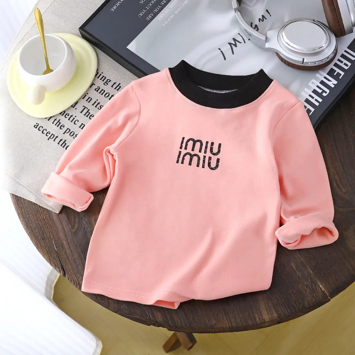 Pink Imiu Printed Long Sleeve T-Shirt for Boys Girls 2025