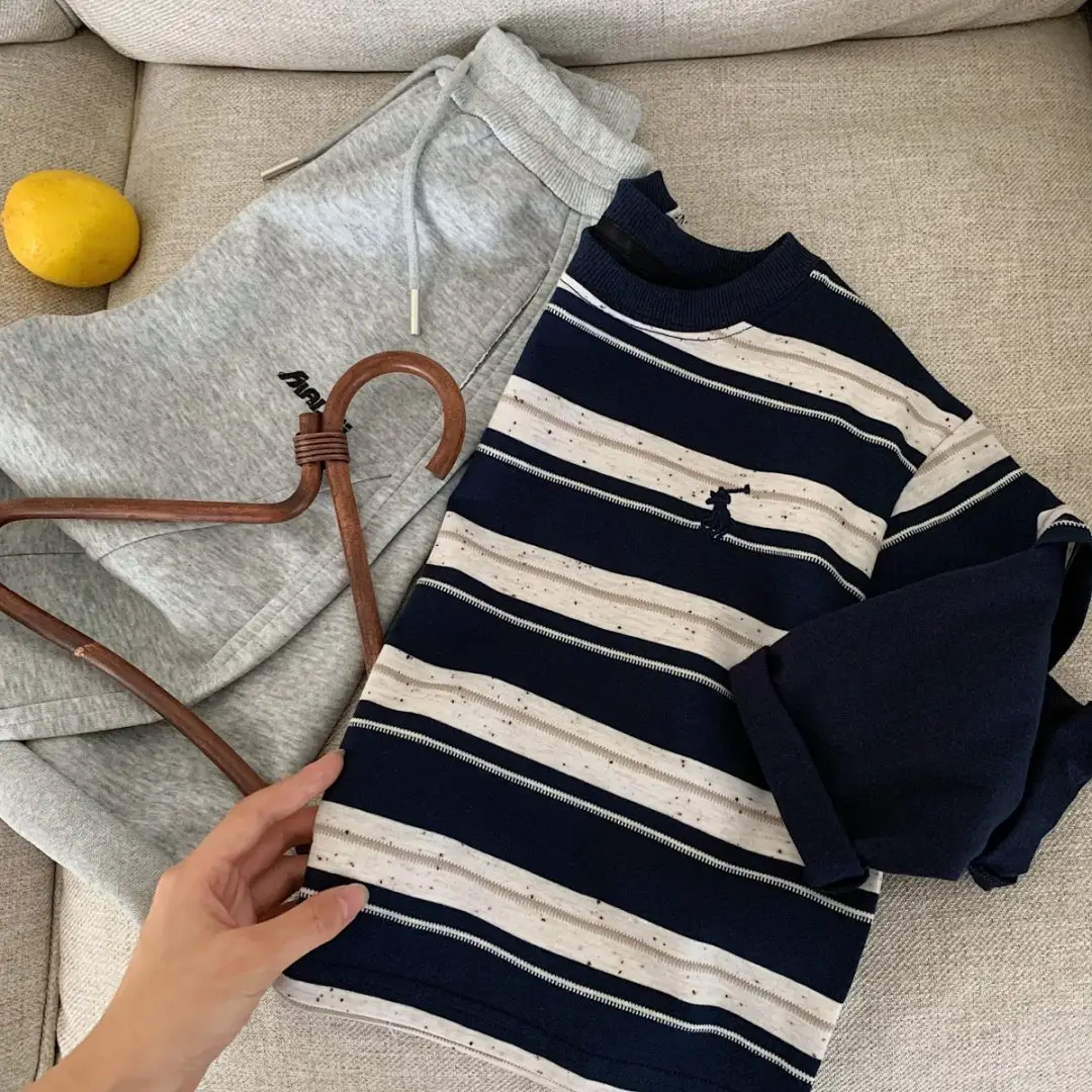 Children Striped T-Shirt 2025 Autumn Boys Girls — feature 2