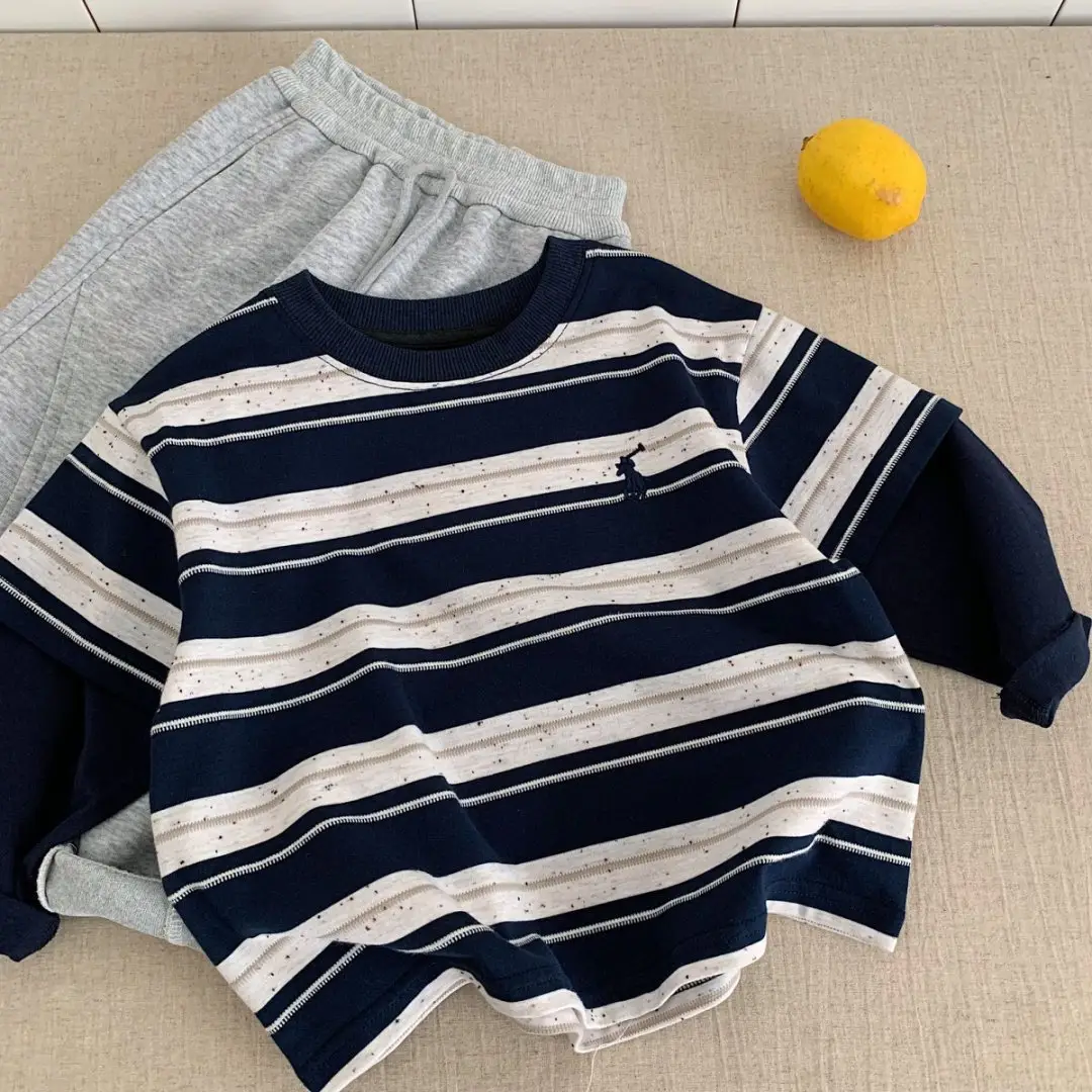 Children Striped T-Shirt 2025 Autumn Boys Girls — feature 5