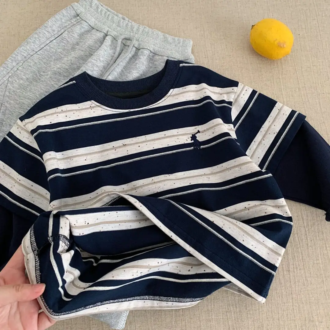 Children Striped T-Shirt 2025 Autumn Boys Girls — feature 6