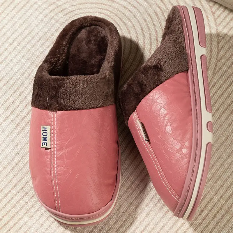 2025 New Autumn and Winter Cotton Slippers for Women, Home Use for Couples, Indoor and Outdoor Wear, Warm Thick-Soled Furry Slippers for Men