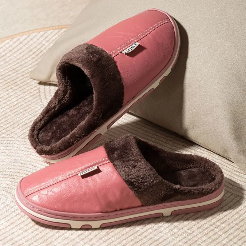 2025 New Autumn and Winter Cotton Slippers for Women, Home Use for Couples, Indoor and Outdoor Wear, Warm Thick-Soled Furry Slippers for Men