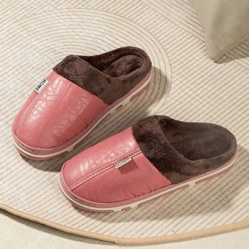2025 New Autumn and Winter Cotton Slippers for Women, Home Use for Couples, Indoor and Outdoor Wear, Warm Thick-Soled Furry Slippers for Men