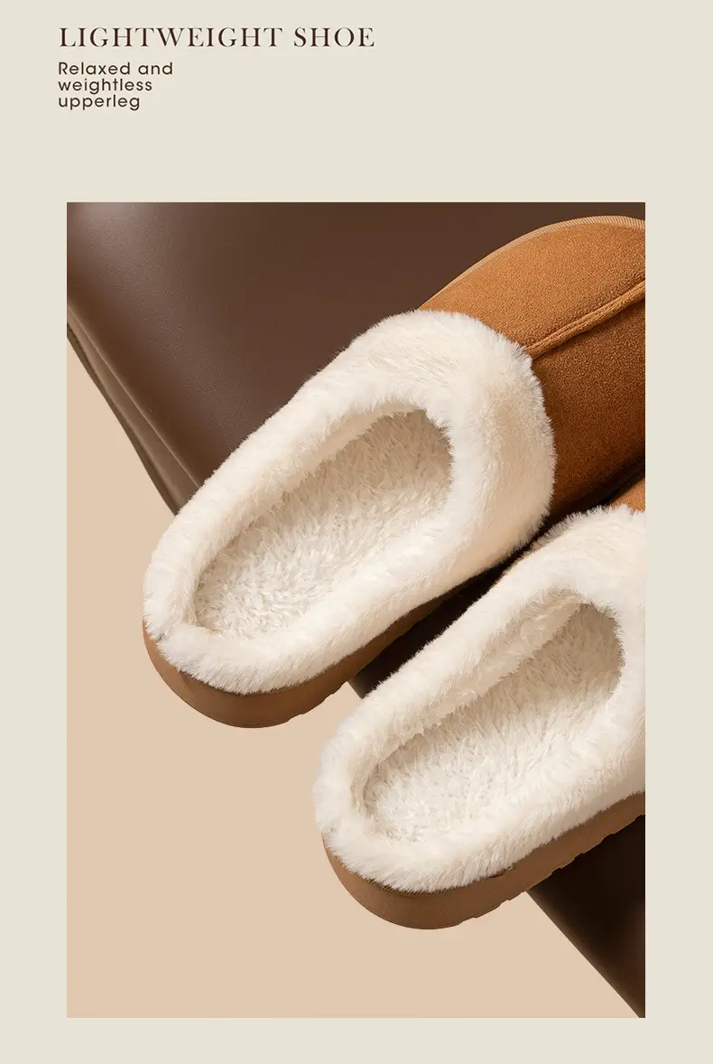 2025 New Autumn and Winter Cotton Slippers for Women, Home Use for Couples, Indoor and Outdoor Wear, Warm Thick-Soled Furry Slippers for Men — feature 21