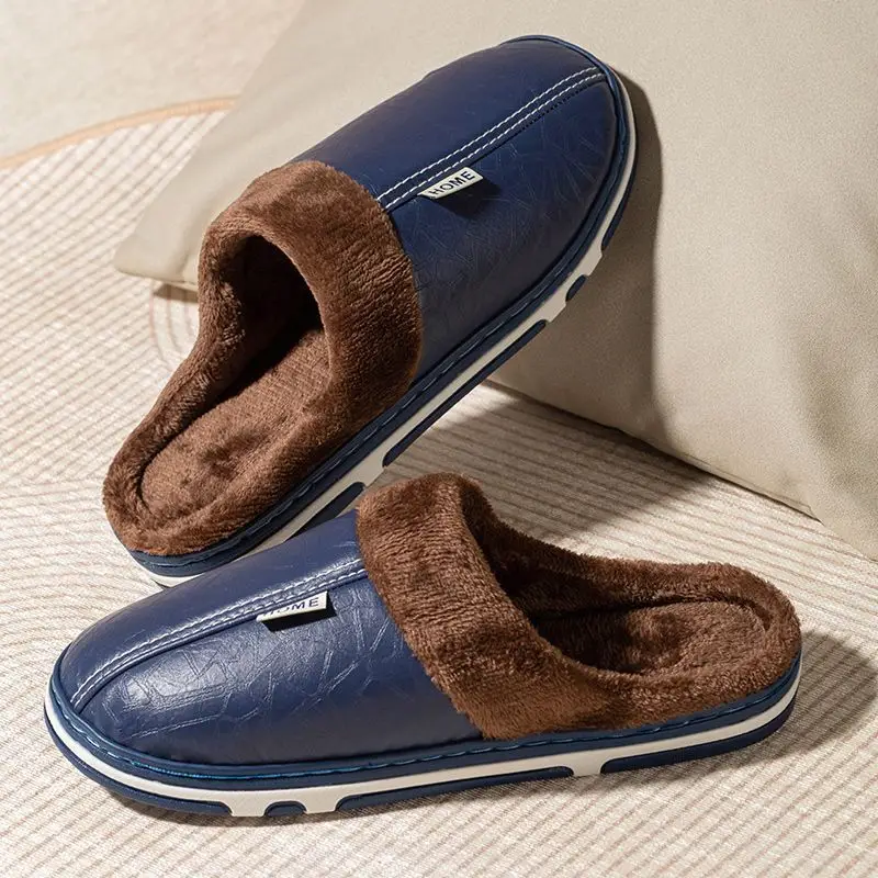 2025 New Autumn and Winter Cotton Slippers for Women, Home Use for Couples, Indoor and Outdoor Wear, Warm Thick-Soled Furry Slippers for Men