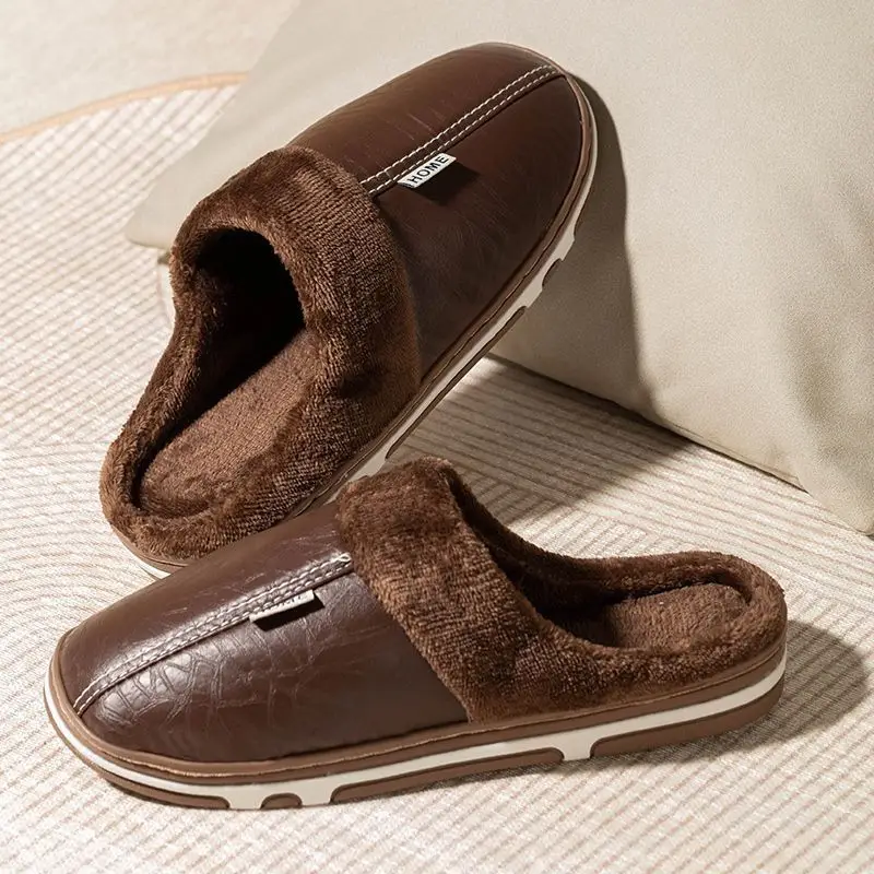 2025 New Autumn and Winter Cotton Slippers for Women, Home Use for Couples, Indoor and Outdoor Wear, Warm Thick-Soled Furry Slippers for Men