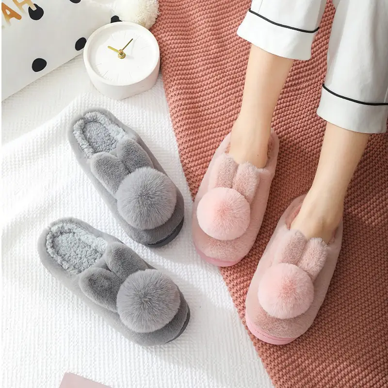 2025 New Autumn and Winter Cotton Slippers for Women, Home Use for Couples, Indoor and Outdoor Wear, Warm Thick-Soled Furry Slippers for Men