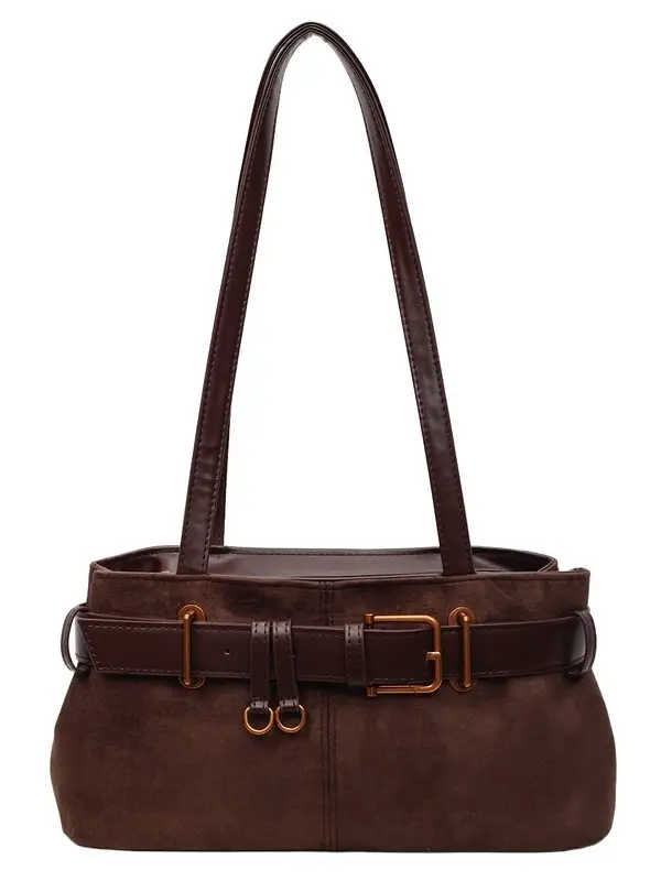 Women's Black Leopard Print Belt Buckle Shoulder Bag 2026 - Image 9