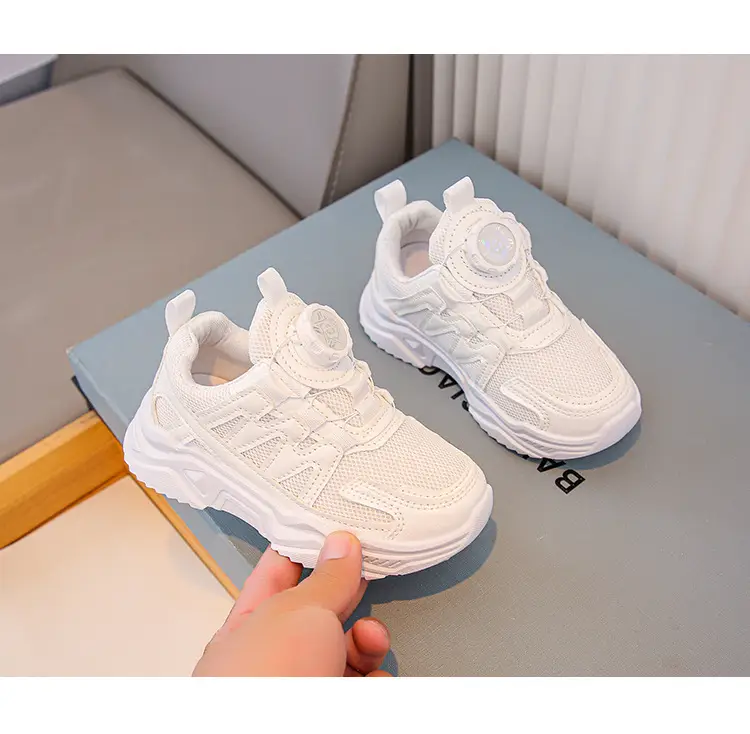 Mesh Turn-Button Elastic Kidsren's Sports Shoes Spring and Summer Ultra-Light White Shoes Student School Shoes Boys and Girls Family Shoes — feature 15