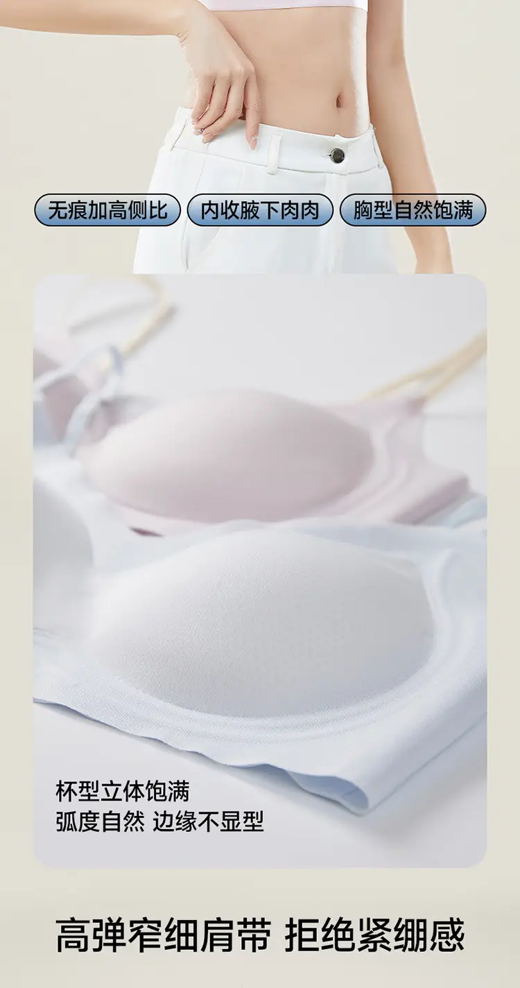 Summer Thin Intimates for Women with Small Breasts, Push-Up, No Rims, Jelly Glue Soft Support Bra, Soft and Cool, Seamless and Beautiful Back — feature 11