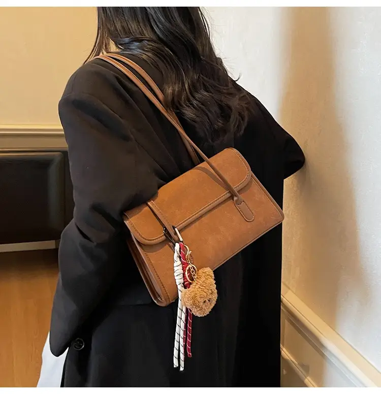 Women Brown Leather Shoulder Bag Set 2025 Autumn Winter — feature 13