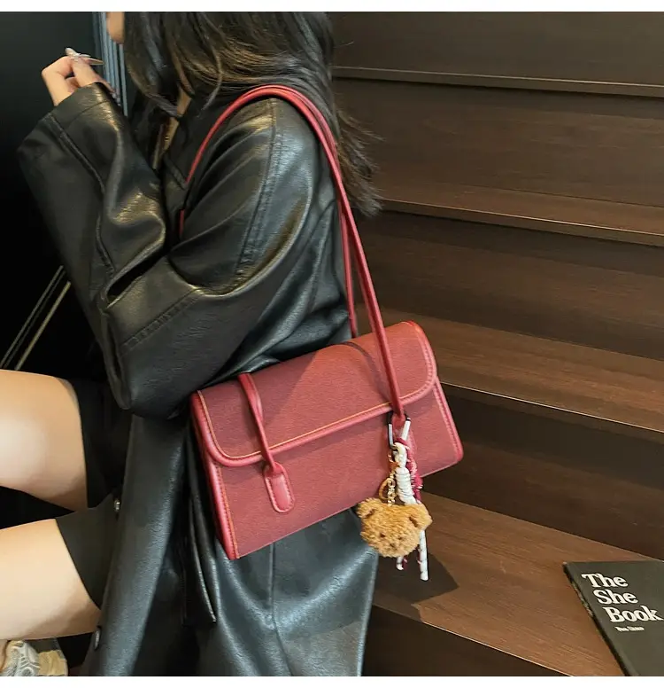 Women Brown Leather Shoulder Bag Set 2025 Autumn Winter — feature 17