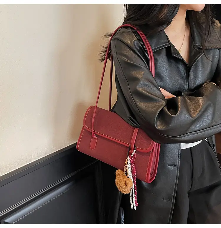 Women Brown Leather Shoulder Bag Set 2025 Autumn Winter — feature 19