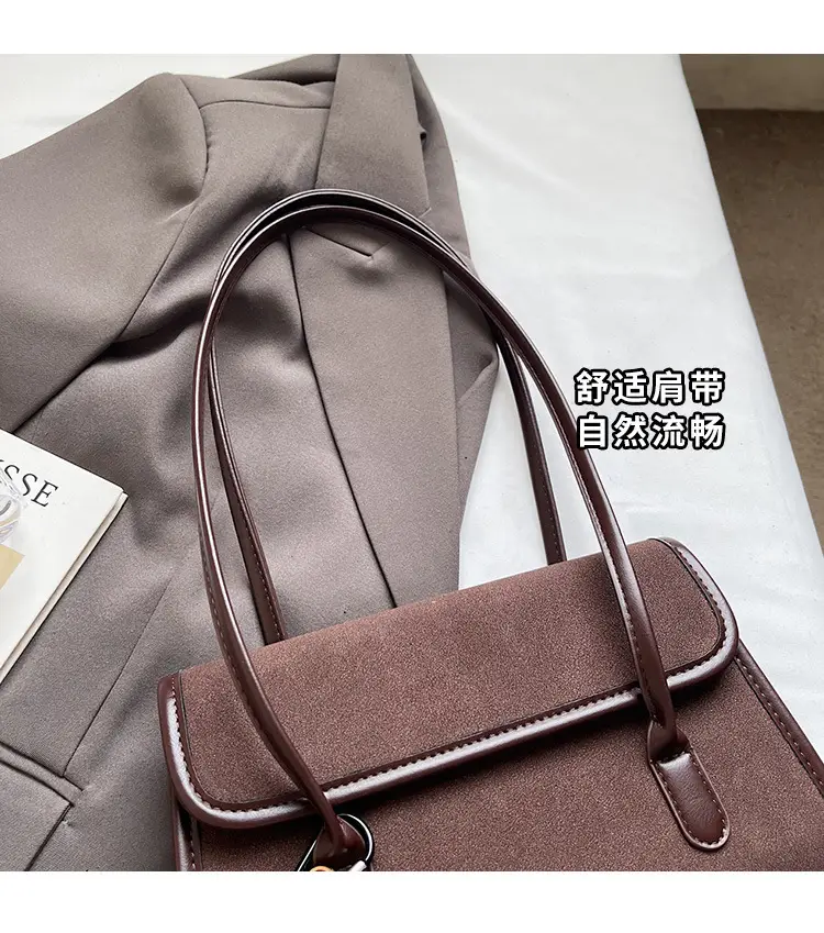 Women Brown Leather Shoulder Bag Set 2025 Autumn Winter — feature 4