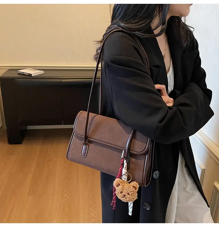 Women Brown Leather Shoulder Bag Set 2025 Autumn Winter — feature 9
