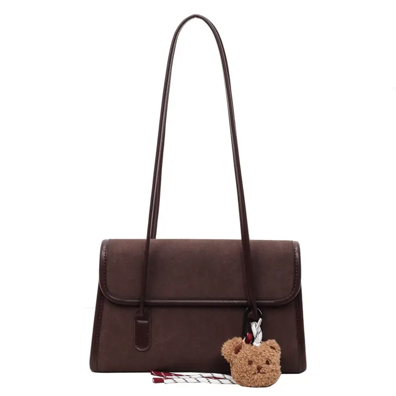 Women Brown Leather Shoulder Bag Set 2025 Autumn Winter - Image 3