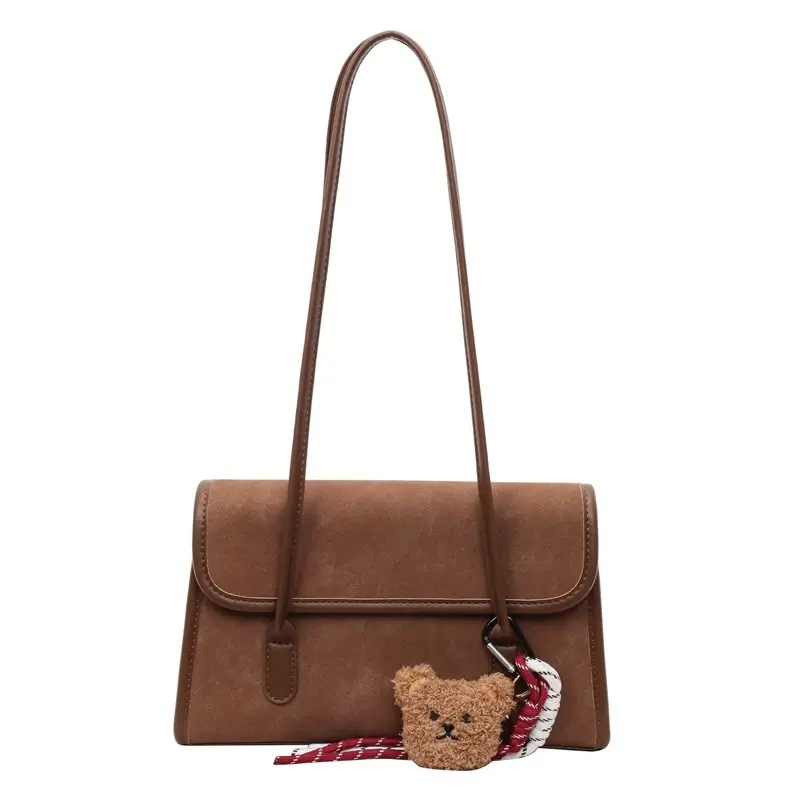 Women Brown Leather Shoulder Bag Set 2025 Autumn Winter - Image 4
